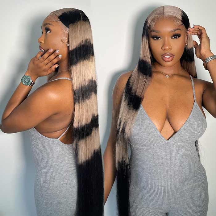 STRIPE UNIT Transparent HD Lace Front Straight On Blonde Human Hair Wigs