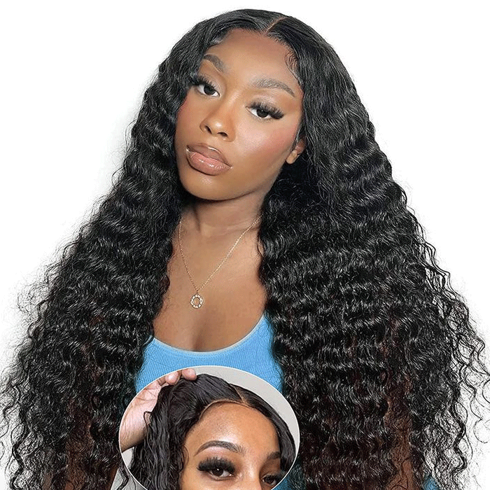 Wear And Go-Glueless Water Wave Pre-Cut HD Lace Closure Human Hair Wigs