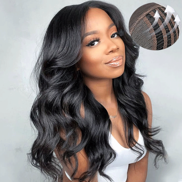 Air Cap-Glueless Body Wave Pre-Cut HD Lace Closure Human Hair Wigs