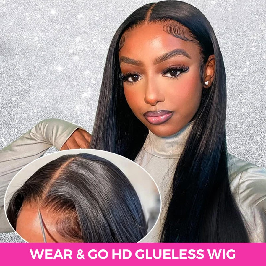 Straight Wear and Go Glueless Human Hair Wig Pre Plucked & Pre Cut 6x4 –  Luxury Extensions