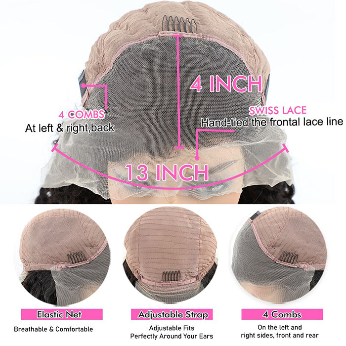 15A Double Drawn Salon Quality-13x4 Lace Front Human Hair Deep Wave Pre-plucked Wigs