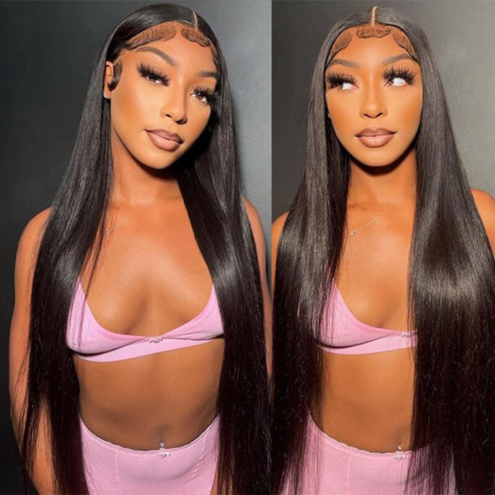 15A Double Drawn Salon Quality-13x4 Straight Human Hair HD Transparent Skin Melt Lace Wigs
