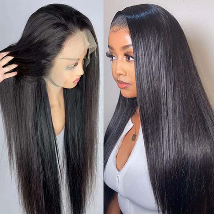 15A Double Drawn Salon Quality-13x4 Straight Human Hair HD Transparent Skin Melt Lace Wigs