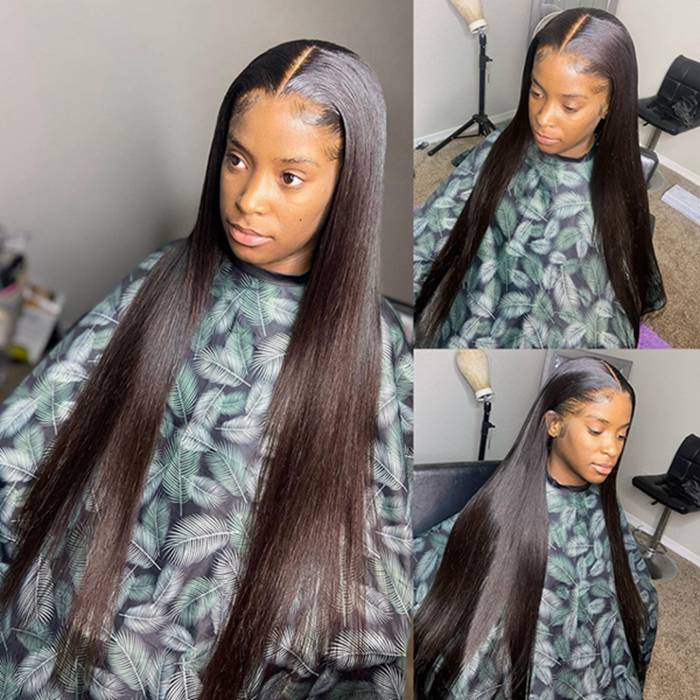 15A Double Drawn Salon Quality-13x4 Straight Human Hair HD Transparent Skin Melt Lace Wigs