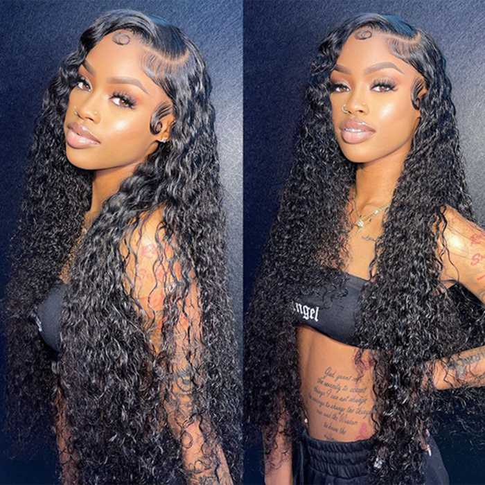 15A Double Drawn Salon Quality- Water Wave Lace Front Wigs For Women Pre-Plucked With Baby Hair