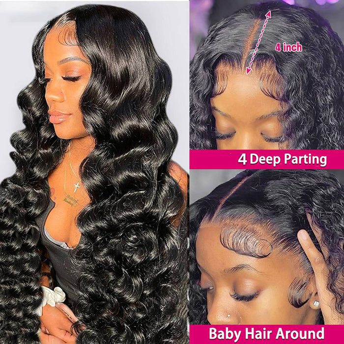 15A Double Drawn Salon Quality-Loose Wave Lace Front Wigs For Women Pre-Plucked With Baby Hair