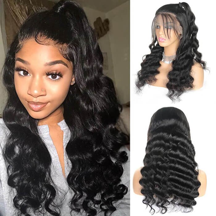 13x6 Lace Frontal Wig Loose Wave Lace Wig Transparent Lace Wigs