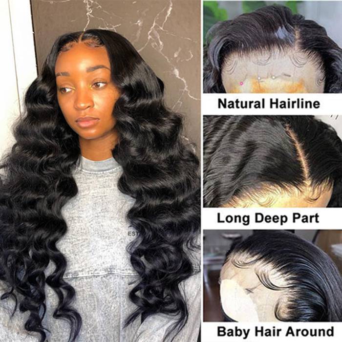 13x6 Lace Frontal Wig Loose Wave Lace Wig Transparent Lace Wigs