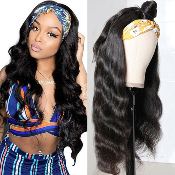 Full Texture Headband Human Hair Machine Made Wig