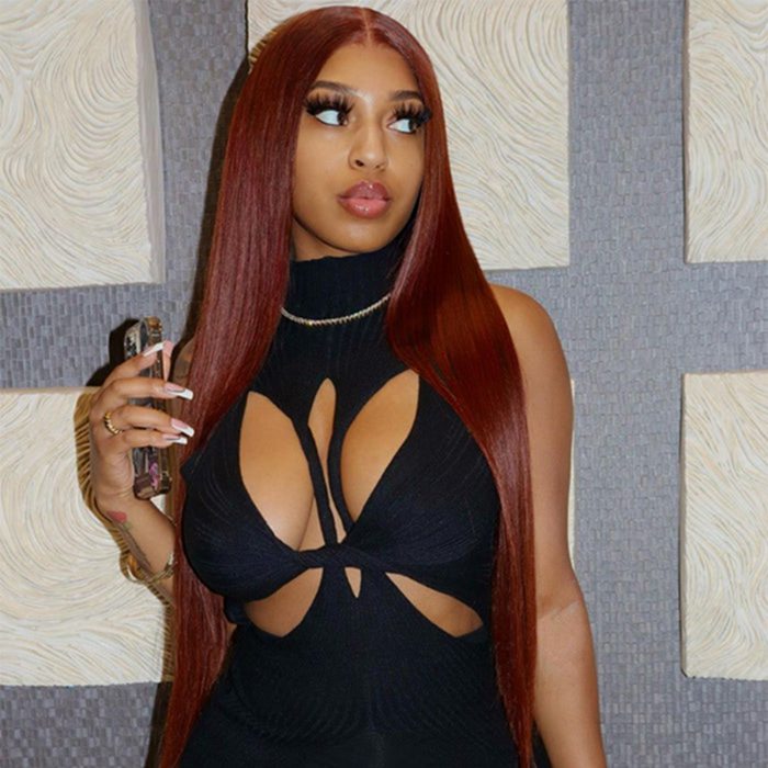#33 Auburn Color Straight 4x4 5x5 6x6 Lace Closure Human Hair Wigs For Women High Quality Wigs