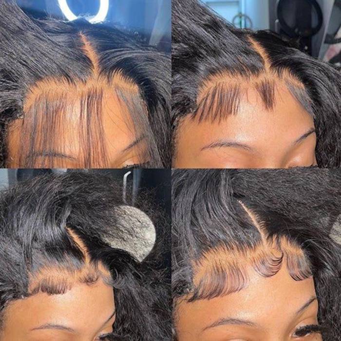 360 Lace Frontal Wig Pre Plucked Kinky Curly Lace Front Wig For Black Women