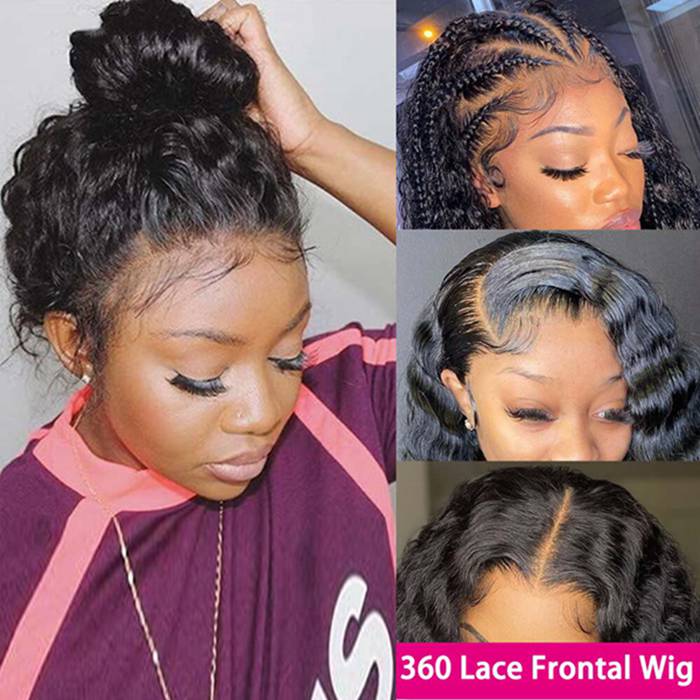 360 Lace Frontal Wig Pre Plucked Kinky Curly Lace Front Wig For Black Women
