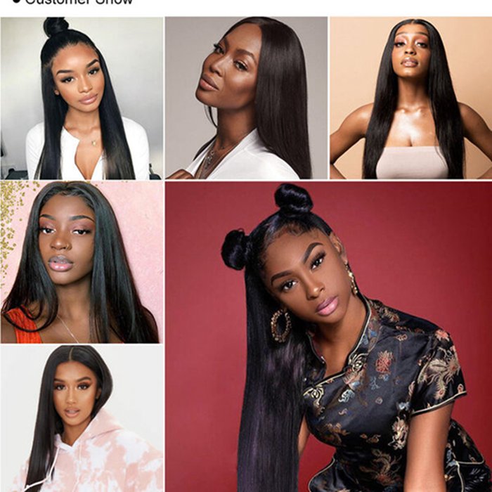 Straight 13x6 13x4 Glueless Lace Front Human Hair Wigs