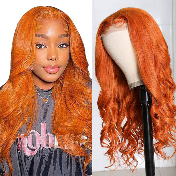 4x4 Ginger Lace Closure Wig Colored Body Wave Human Hair Wigs