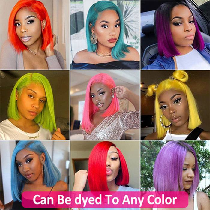 Blonde 4x4 Lace Closure Straight Short Bob Human Hair Wigs