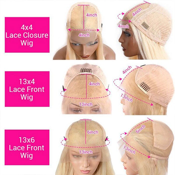 613 Blonde Body Wave Lace Front Wigs Pre Plucked Lace Human Hair Wigs For Women