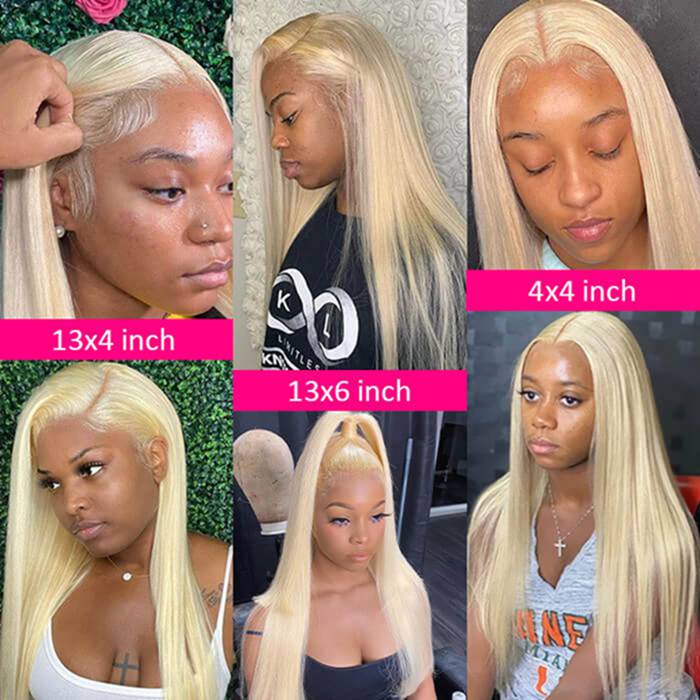 613 Blonde Straight Lace Front Wigs Pre Plucked Lace Human Hair Wigs For Women