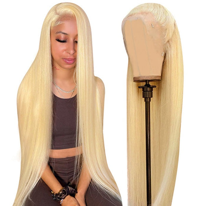 613 Blonde Straight Lace Front Wigs Pre Plucked Lace Human Hair Wigs For Women