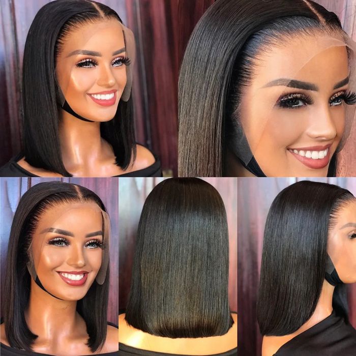 Bob Lace Front Wigs 13x4 Straight Lace Front Wig Pre Plucked Bob Closure Wig