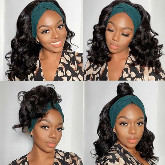 Body Wave Headband Short Bob Human Hair Wigs Full And Thick