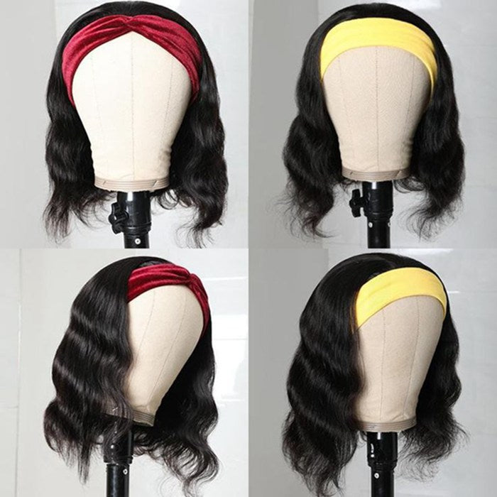 Body Wave Headband Short Bob Human Hair Wigs Full And Thick