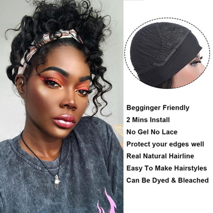Body Wave Headband Short Bob Human Hair Wigs Full And Thick