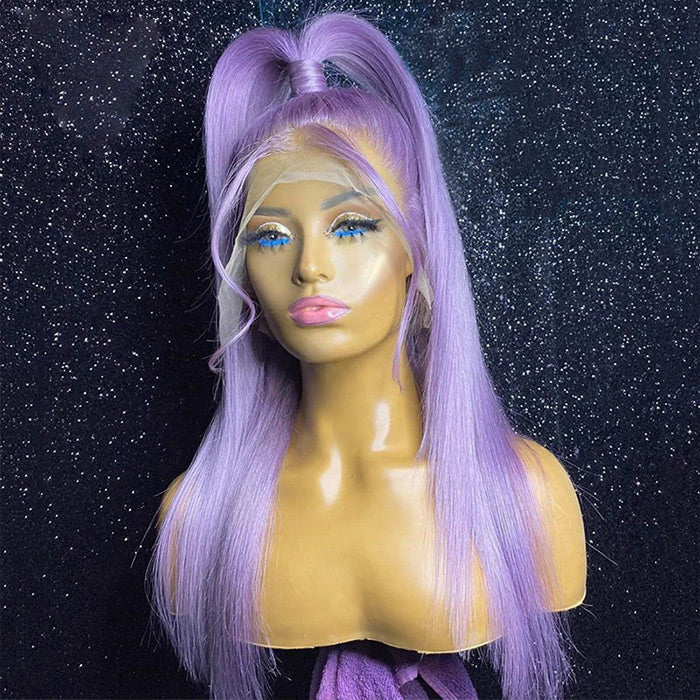 Purple Straight 13x4 Pre-Plucked Lace Front Human Hair Wigs