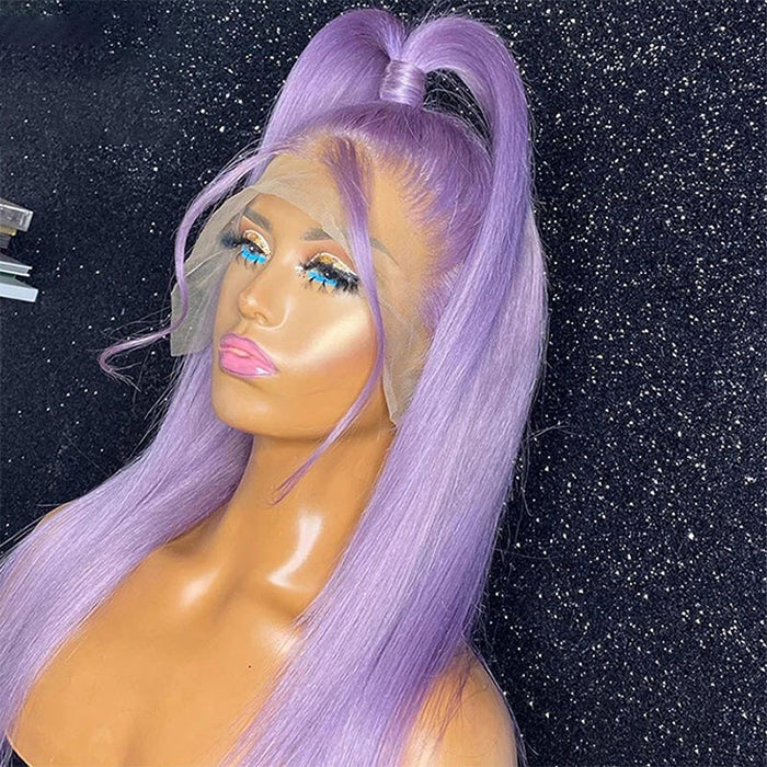 Purple Straight 13x4 Pre-Plucked Lace Front Human Hair Wigs