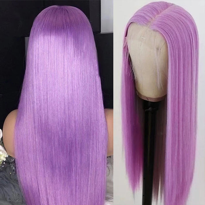 Purple Straight 13x4 Pre-Plucked Lace Front Human Hair Wigs