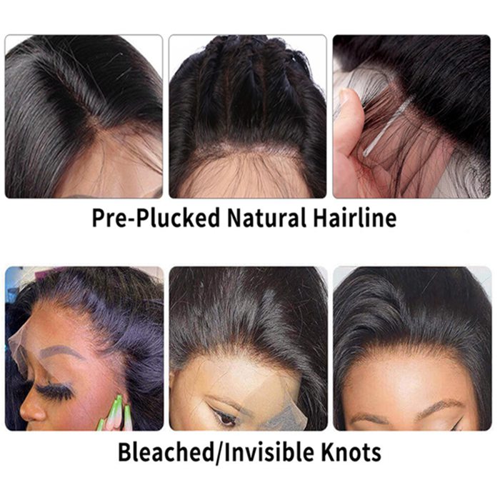 Deep Wave 4x4 5x5 Lace Closure Wigs Pre Plucked Undetectable Human Hair Wig With Baby Hair