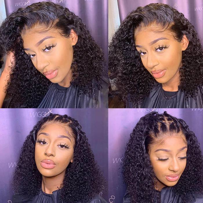 Deep Wave Curly Bob Wig Pre Plucked 13x4 Lace Front Human Hair Wigs