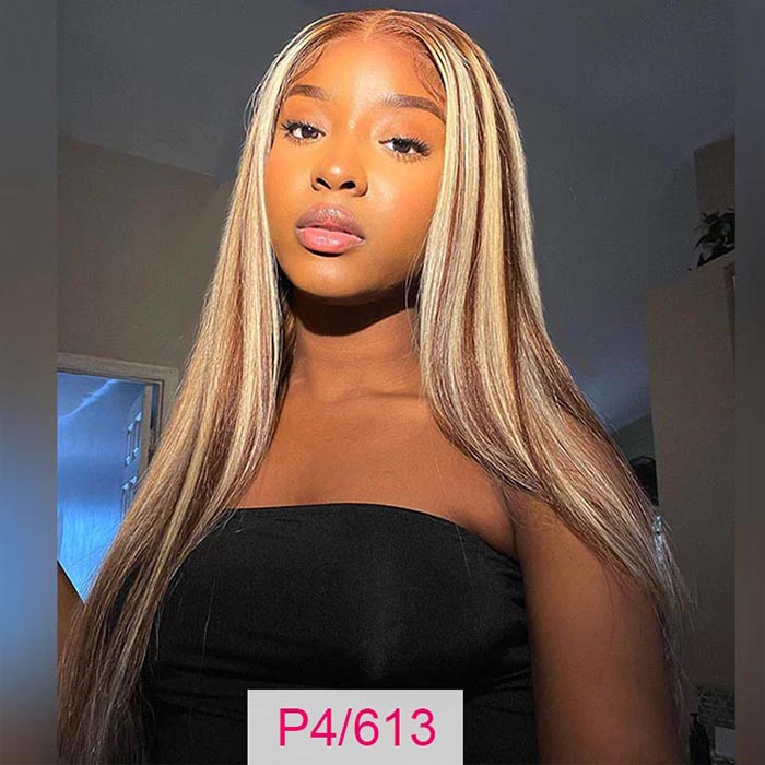 Exclusive Original - Brown Wig With Blonde Highlights P4/613 Straight & Body Wave Lace Front Wigs Human Hair