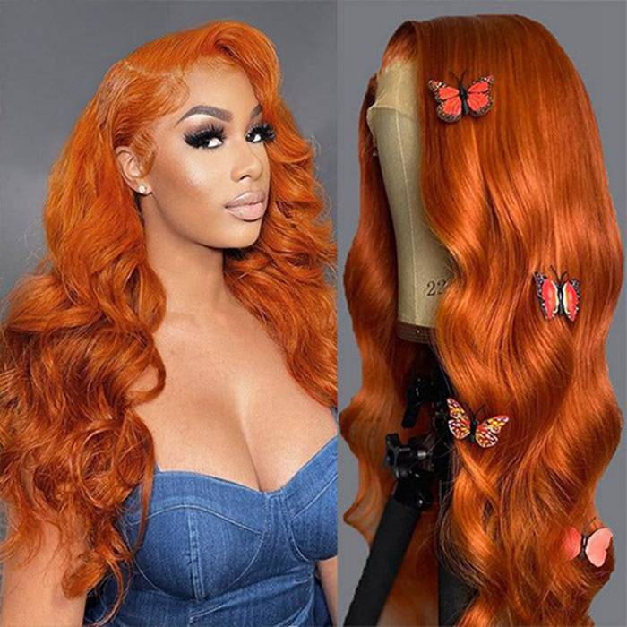 Ginger Lace Front Wig Body Wave 13x4 Lace Frontal Human Hair Wigs For Women