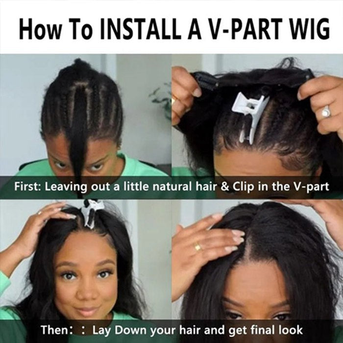 Glueless Deep Wave V Part Wig Human Hair Beginner Friendly Natural Scalp Curly Human Hair