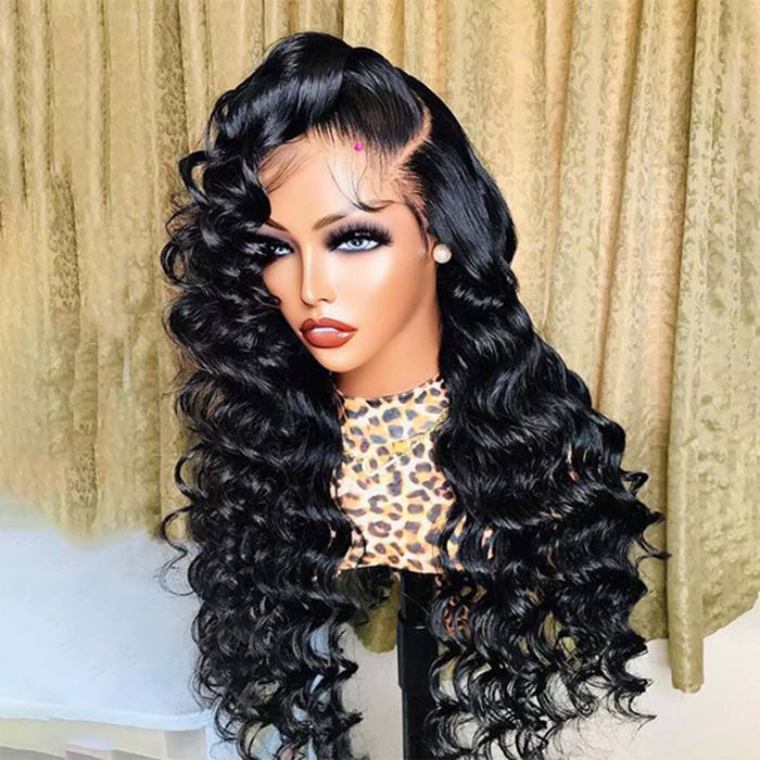 Loose Deep Wave Wig 4x4 5x5 Closure Wig Transparent Lace Wigs For Women