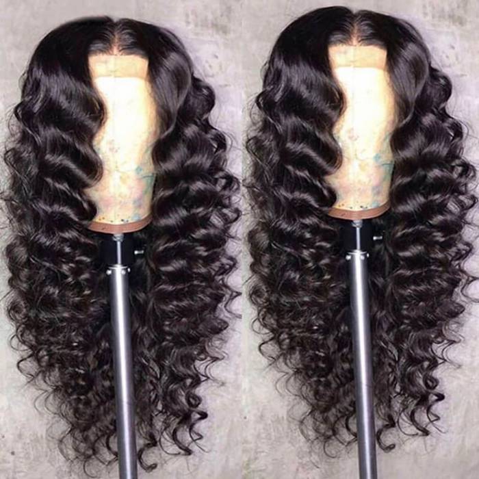Loose Deep Wave Wig Preplucked Hairline HD Transparent Skin Melt Lace Front 13x4 Human Hair Wigs