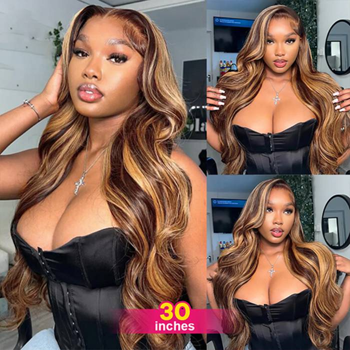 P4/27 Highlight Wig Brazilian Body Wave Wig 13x4 Highlight Lace Front Human Hair Wig