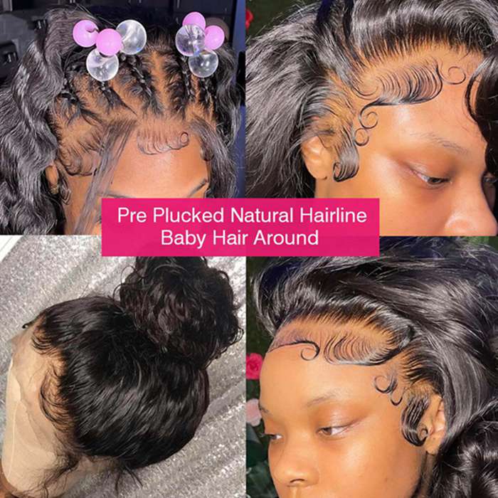 Pre Plucked Deep Wave 360 Lace Frontal Human Hair Wigs