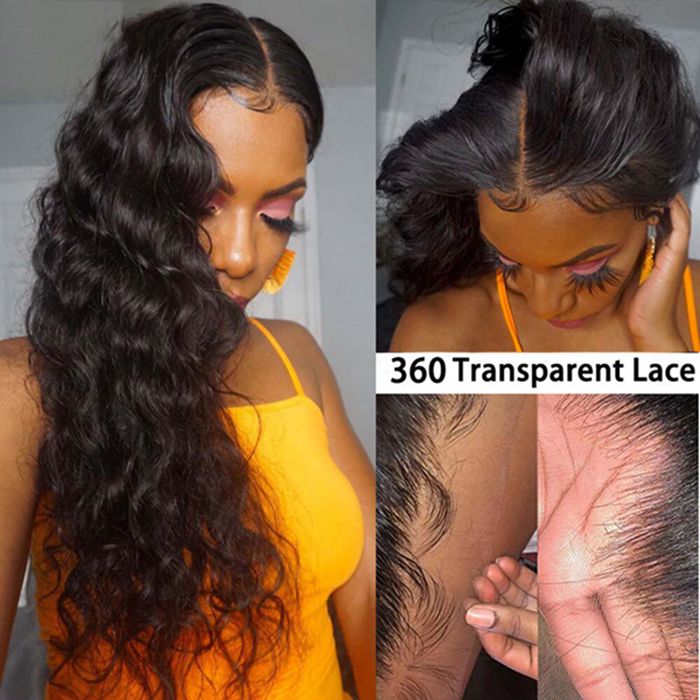 Pre Plucked Deep Wave 360 Lace Frontal Human Hair Wigs
