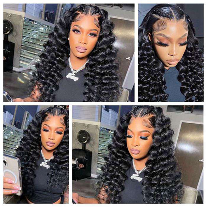 HD Transparent Lace Wig 13x4 Loose Wave Human Hair Wig Pre Plucked Hairline