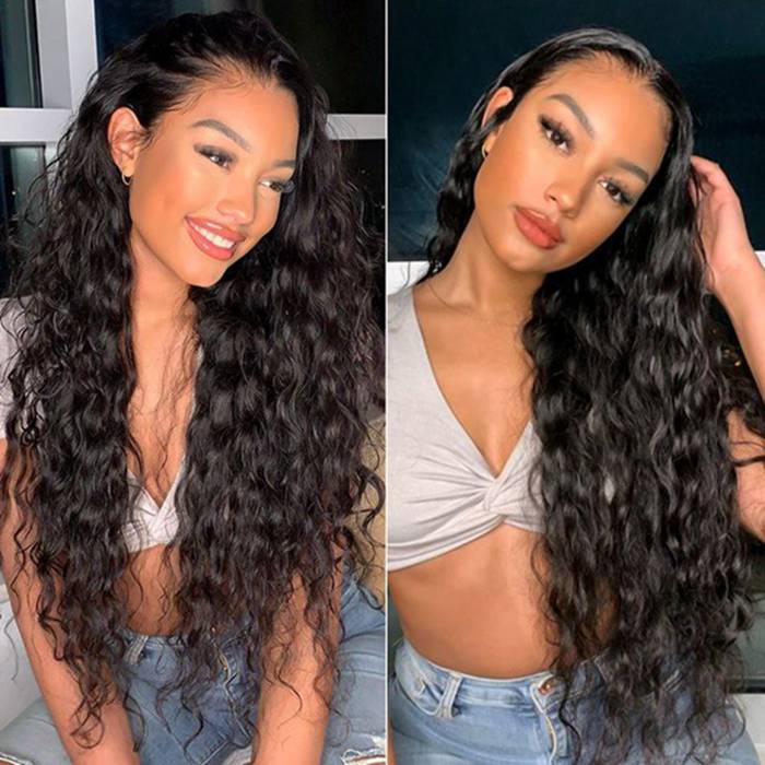 Water Wave 13x4 13x6 Transparent Lace Frontal Wig Brazilian Human Hair Wigs