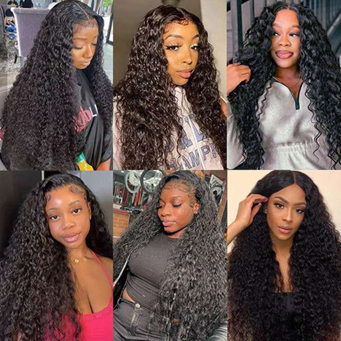 Water Wave 13x4 13x6 Transparent Lace Frontal Wig Brazilian Human Hair Wigs
