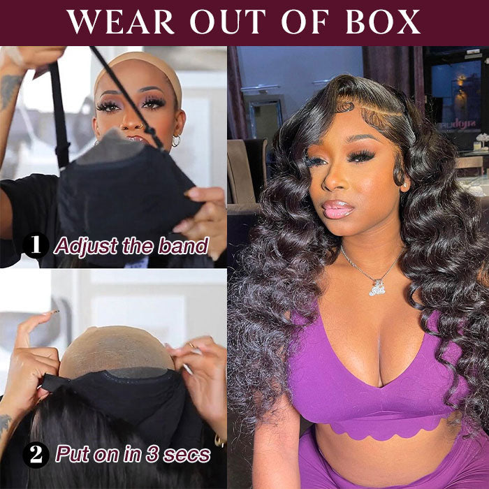 Wear And Go-Glueless Loose Wave Pre-Cut HD Lace Closure Human Hair Wigs
