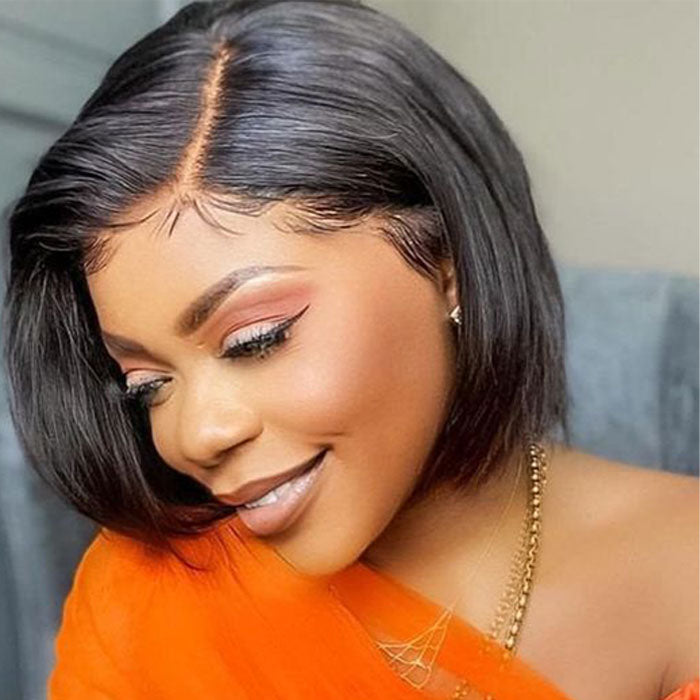 Wear And Go-Glueless Super Natural Side Part Lace Bob Wig