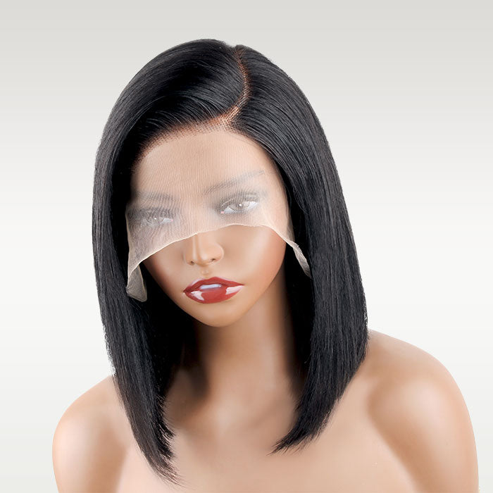 Wear And Go-Glueless Super Natural Side Part Lace Bob Wig