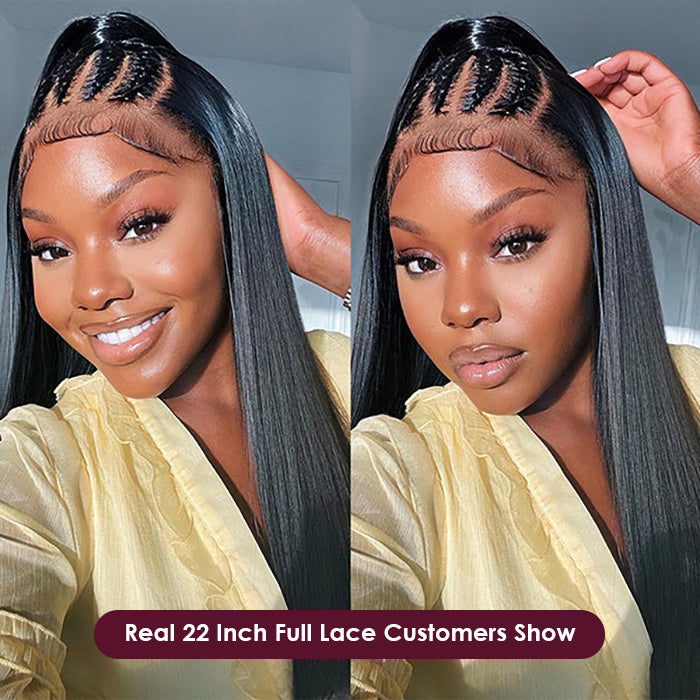 Full Lace Human Hair Wigs for Women Straight Lace Front Wig Pre Plucked
