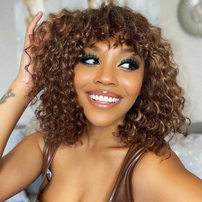 Mandisa Flash Sale P4/27 Highlight Curly Bob Wig With Bang