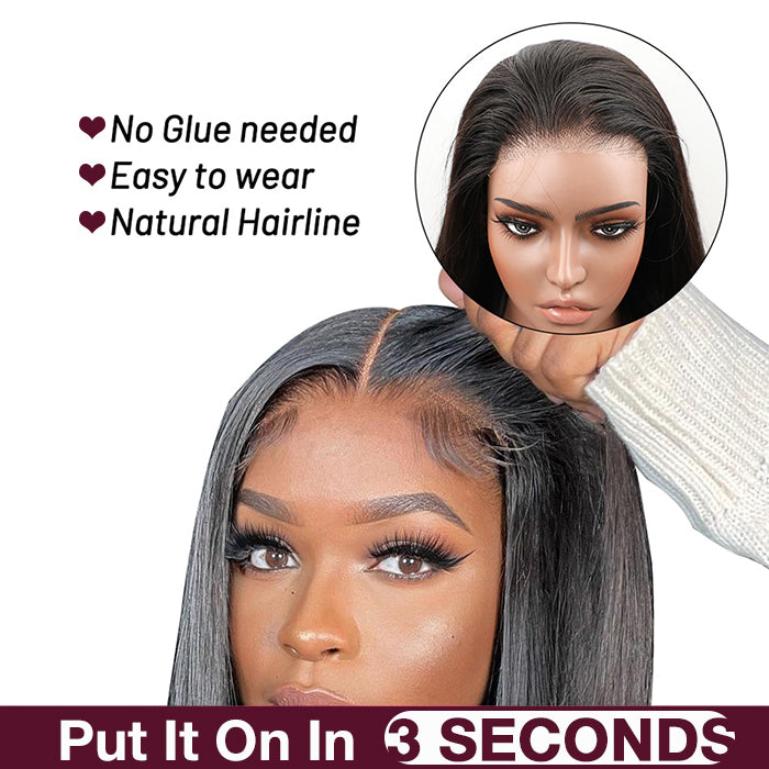 Air Cap-Deep Wave Breathable HD Glueless Human Hair Pre Cut Lace Front Wig
