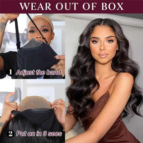 Air Cap-Glueless Body Wave Pre-Cut HD Lace Closure Human Hair Wigs