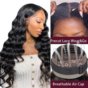 Air Cap-Glueless Loose Wave Pre-Cut Wear Go HD Lace Closure Human Hair Wigs